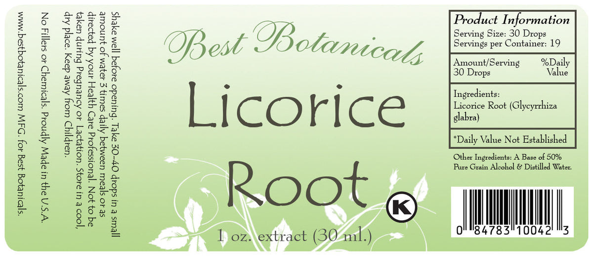 Licorice Root Extract Label