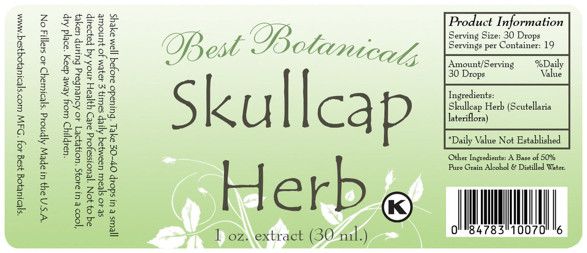 Skullcap Herb Extract Label