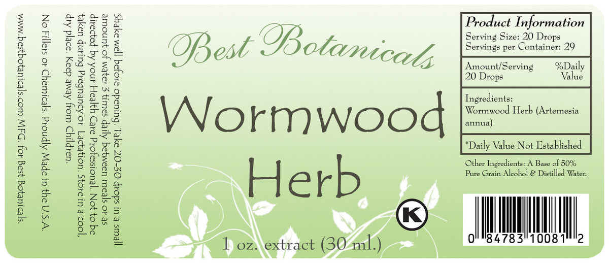 Wormwood Herb Extract Label