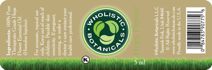 Hops Flower Essential Oil Label