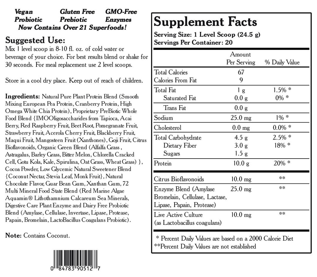 Live Plant Protein Powder - Chocolate