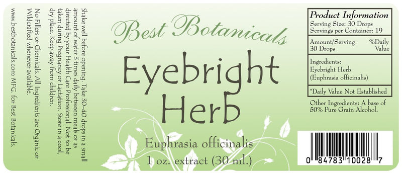 Eyebright Extract Label