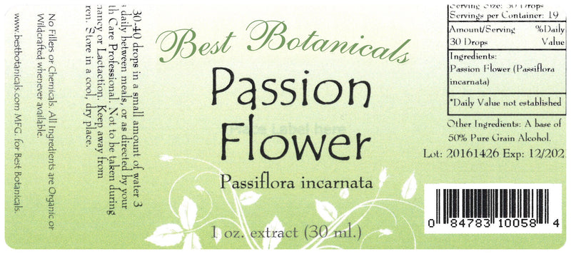 Passion Flower Extract Label