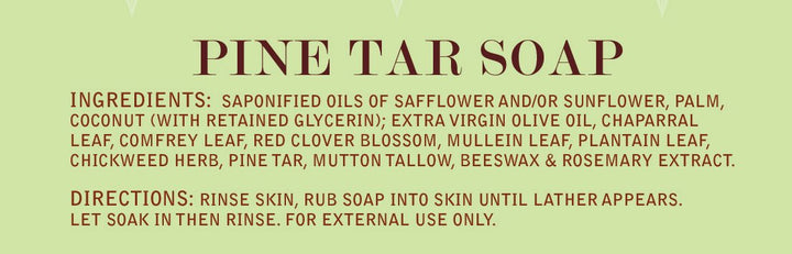 Pine Tar Soap Label