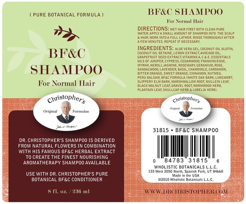 BF&C Shampoo Label