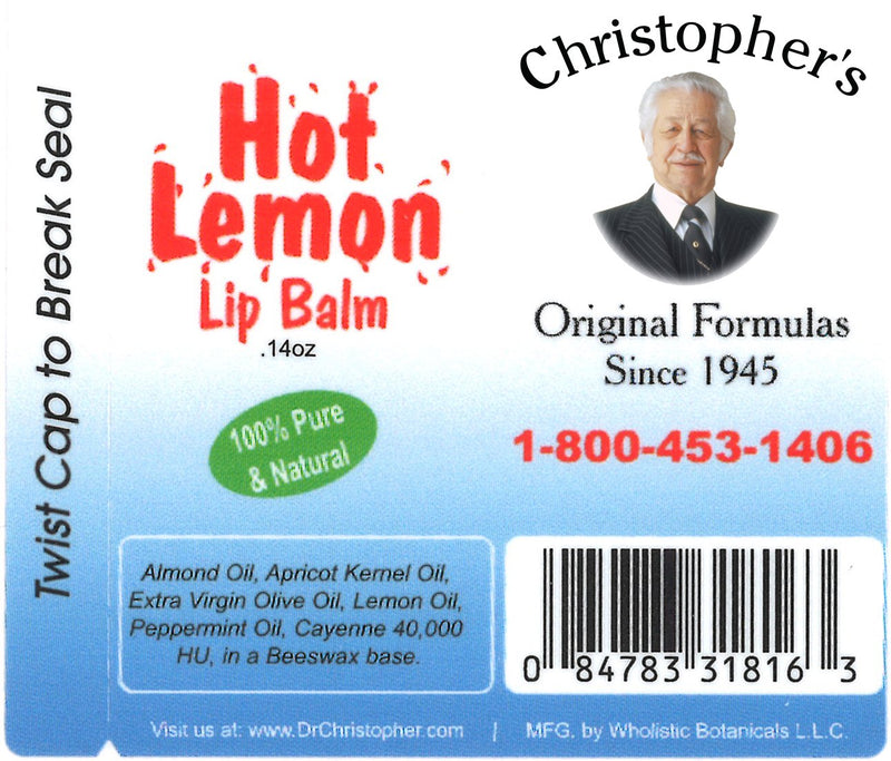 Hot Lemon Lip Balm Label