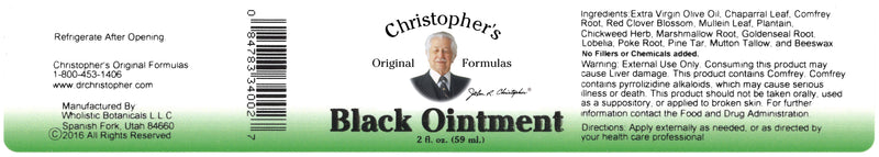Black Drawing Ointment Label