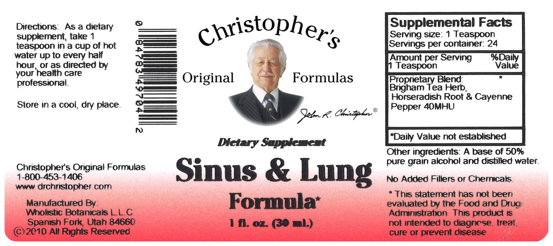 Sinus &amp; Lung Extract Label
