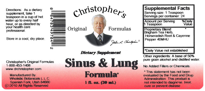Sinus & Lung Extract Label