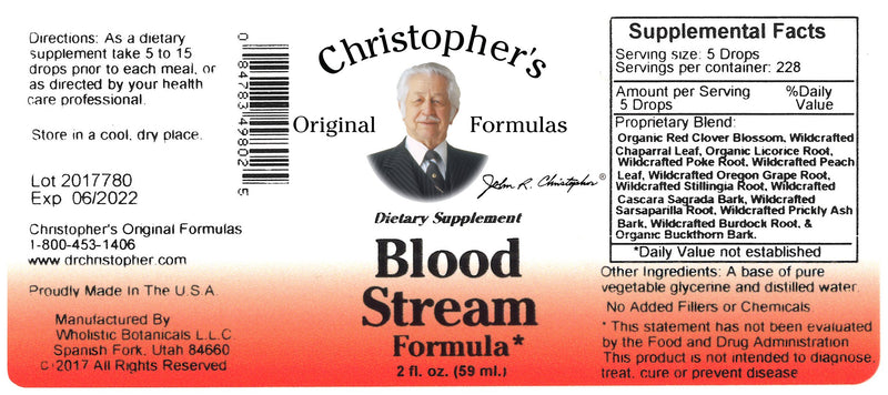 Blood Stream Extract Label