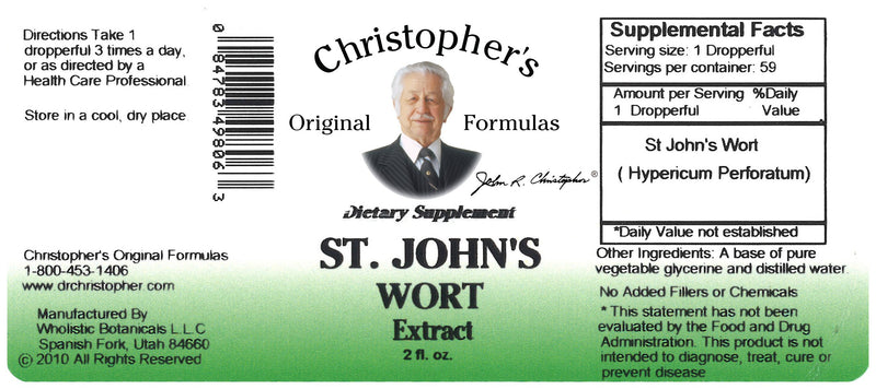 St. John's Wort Herb Extract Label