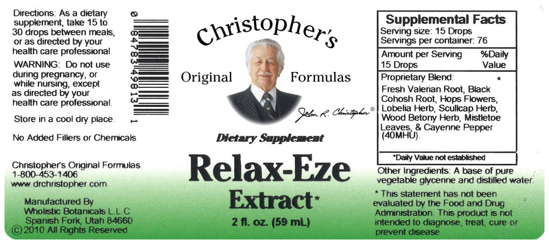 Relax-Eze Extract Label