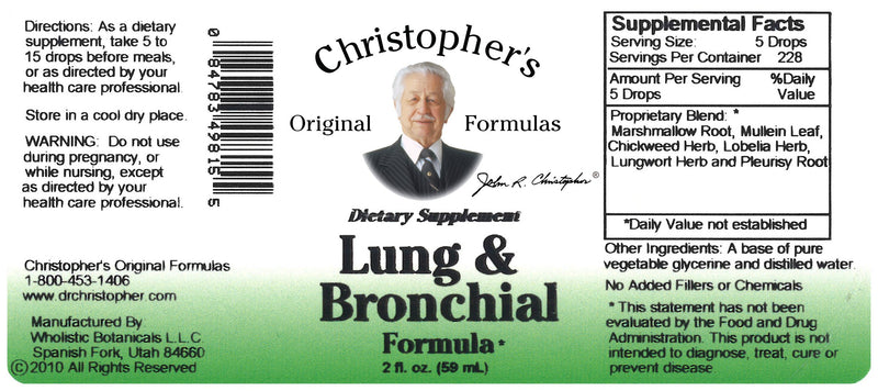 Lung & Bronchial Extract Label