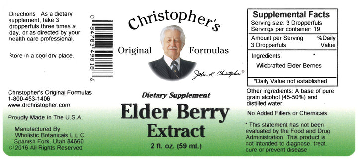 Elder Berry Extract Label