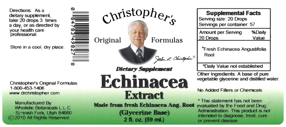 Echinacea Angustifolia Root Glycerine Extract Label