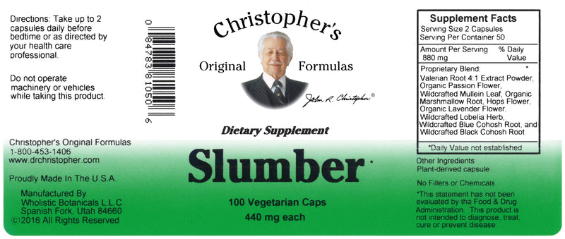 Slumber Capsule Label
