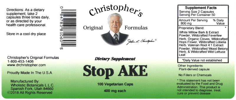 Stop AKE Capsule Label
