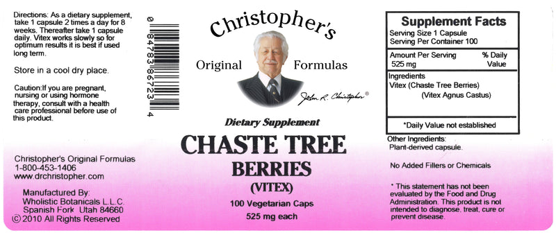 Chaste Tree Berry Capsule Label