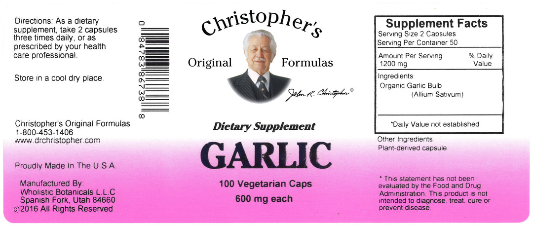 Garlic Bulb Capsule Label