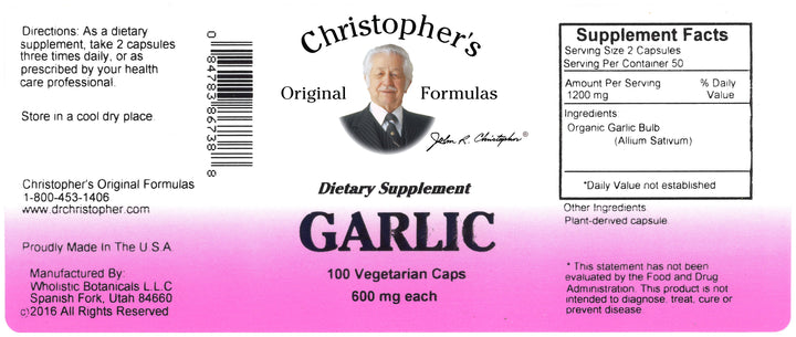 Garlic Bulb Capsule Label