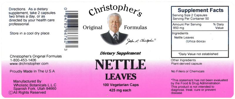 Nettle Leaf Capsule Label