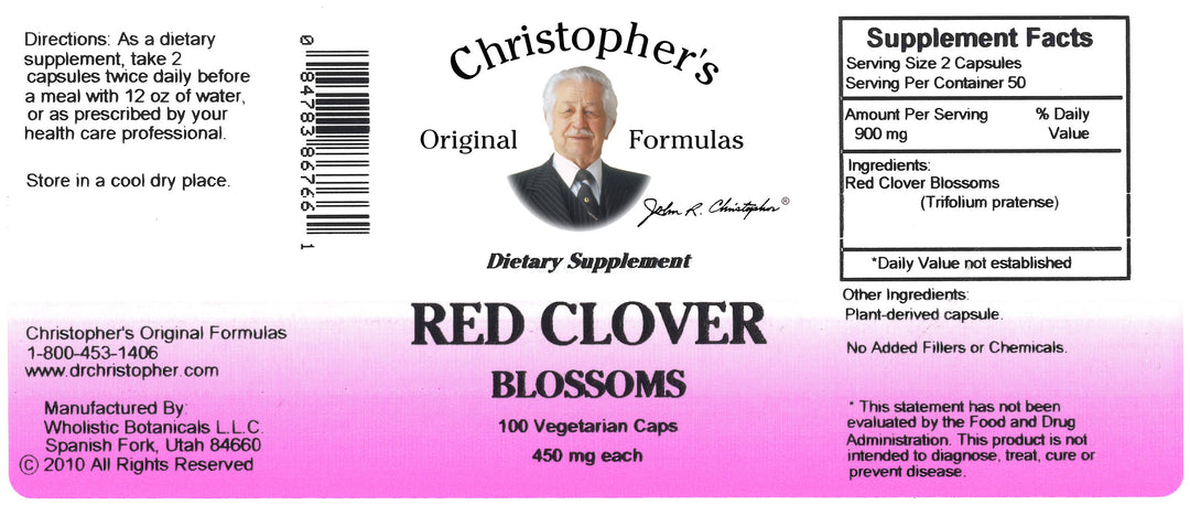 Red Clover Blossom Capsule Label
