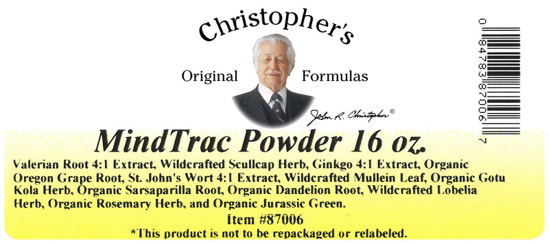 MindTrac Powder Label
