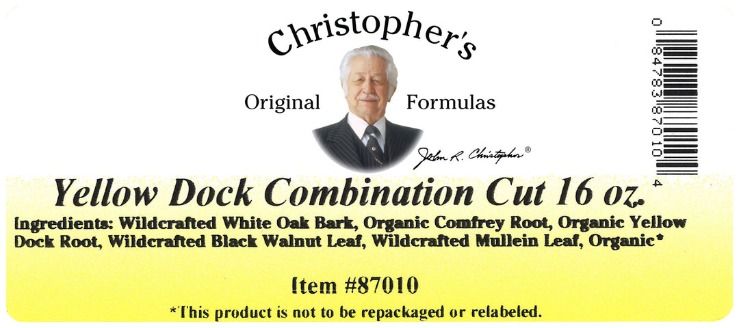 Yellow Dock Combination Cut Label