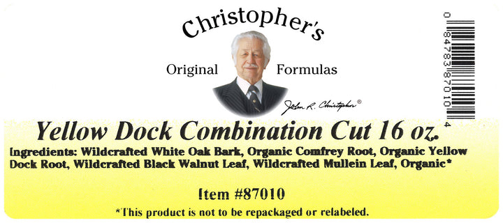 Yellow Dock Combination Cut Label