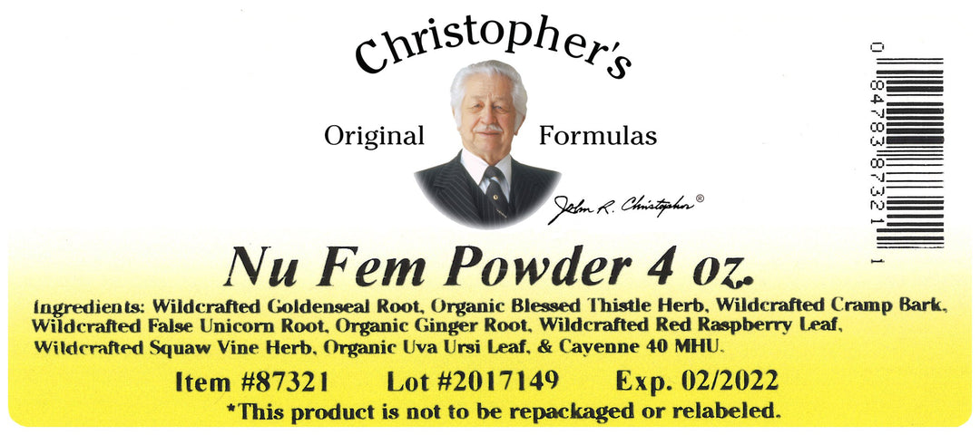 Nu Fem Powder Label