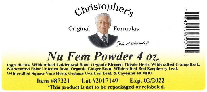 Nu Fem Powder Label