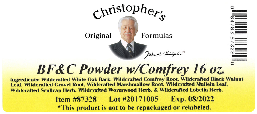 BF&amp;C Powder Label