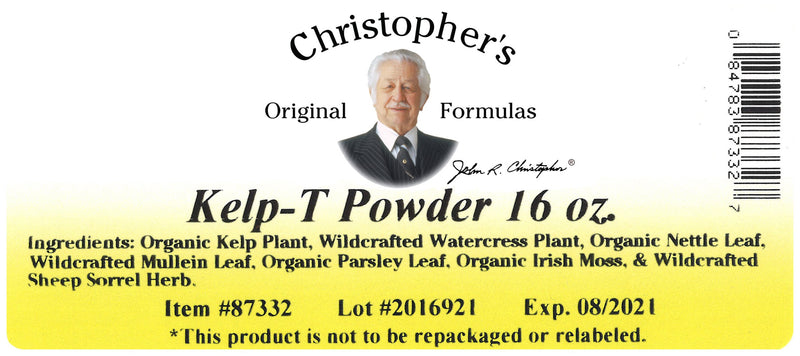 Kelp-T Combination Powder Label
