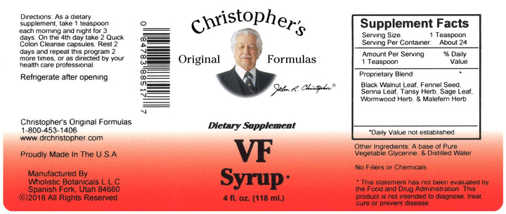 VF Syrup Label