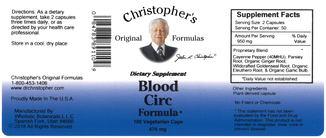 Blood Circ Capsule Label