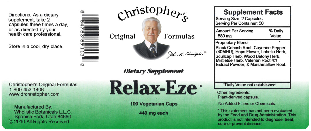 Relax-Eze Capsule Label