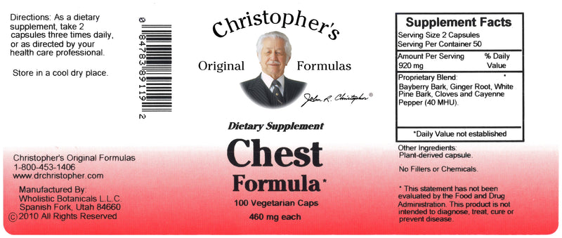 Chest Formula Capsule Label