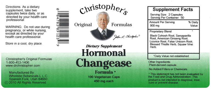 Hormonal Changease Capsule Label