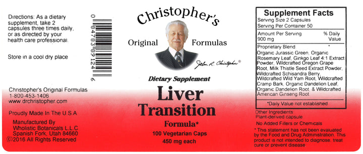 Liver Transition Formula Capsule Label