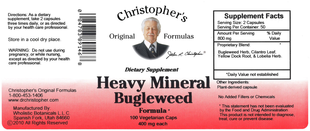 Heavy Mineral Bugleweed Capsule Label