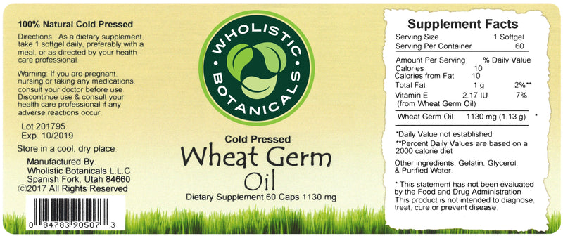 Wheat Germ Oil Capsule Label