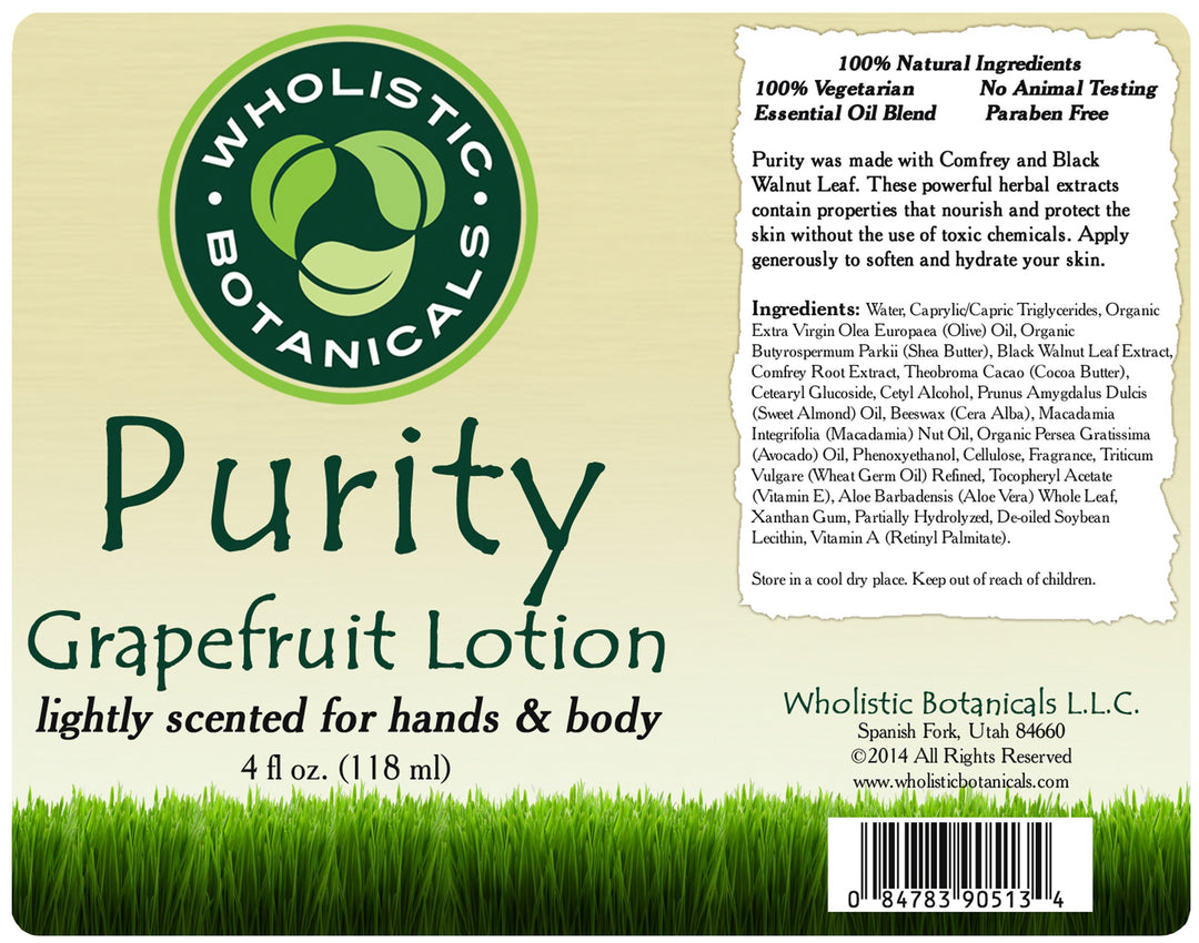 Purity Lotion Label