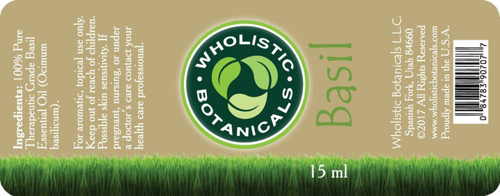 Basil Essential Oil Label