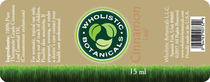 Cinnamon Leaf Essential Oil Label