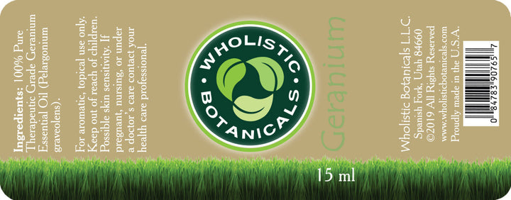 Geranium Essential Oil Label