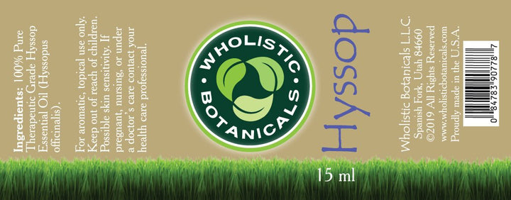 Hyssop Essential Oil Label