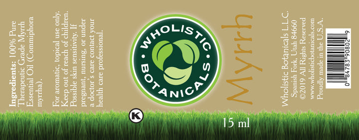 Myrrh Essential Oil Label