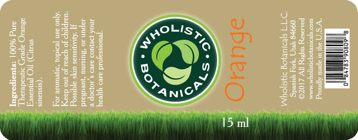 Orange Essential Oil Label