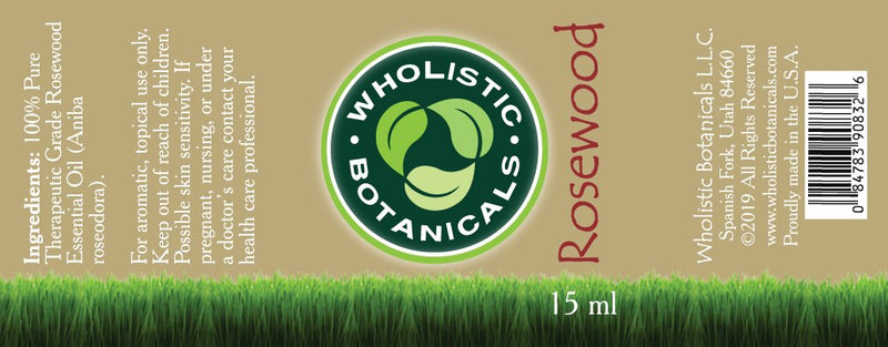 Rosewood Essential Oil Label