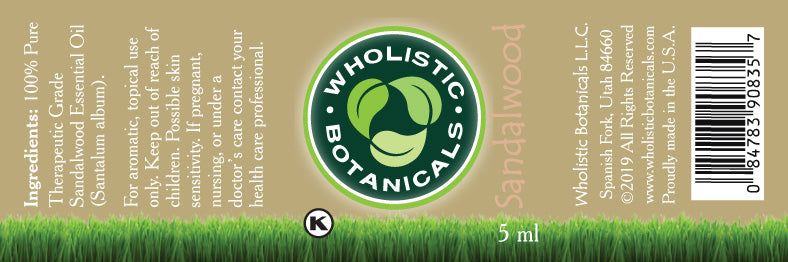 Sandalwood Essential Oil Label